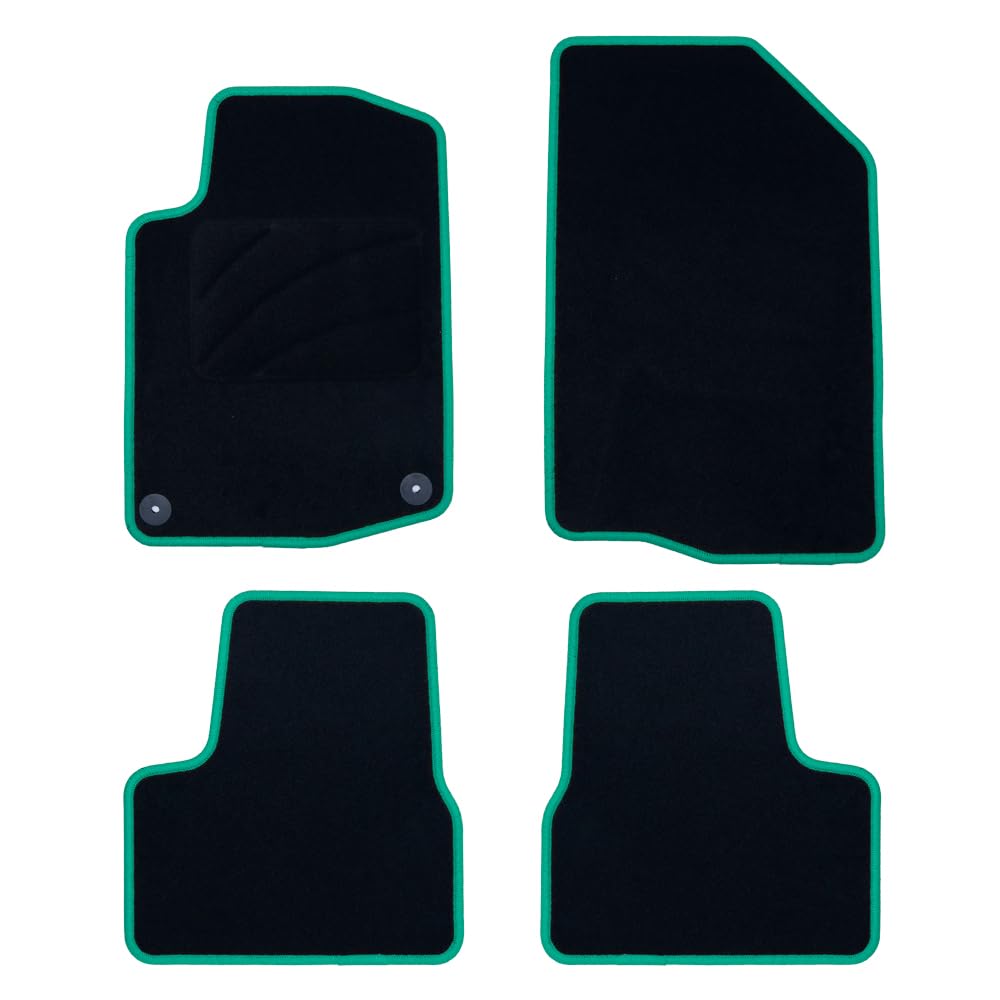 OCC Design - Fußmatten, kompatibel mit Peugeot 208 (2012-2019), Velours/Polypropylen, Original Verankerung, rutschfester Rücken, Fersenkacke, 4 Stück von OCC DESIGN