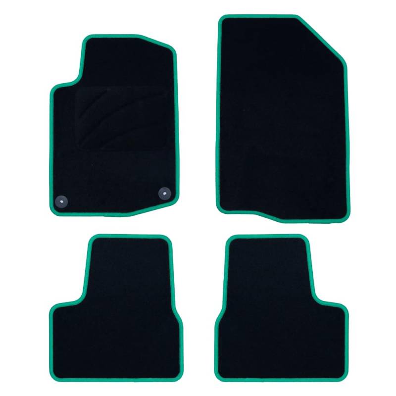 OCC Design - Fußmatten, kompatibel mit Peugeot 208 (2012-2019), Velours/Polypropylen, Original Verankerung, rutschfester Rücken, Fersenkacke, 4 Stück von OCC DESIGN