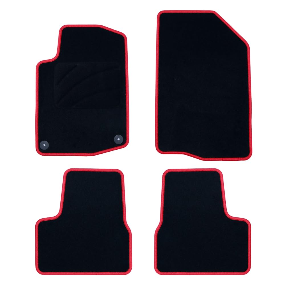 OCC DESIGN - Fußmatten, maßgefertigte Teppiche, kompatibel mit Peugeot 208 (2012-2019), hochwertiger Teppich, Velours/Polypropylen, originale Verankerung, rutschfester Rücken, Fersenkappe, 4 Stück von OCC DESIGN