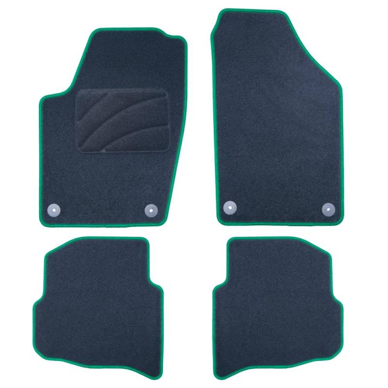 OCC Design - Fußmatten, kompatibel mit Volkswagen Polo (2001-2009), Velours/Polypropylen, Original Anker, rutschfester Rücken, Fersenkappe, 4 Stück von OCC DESIGN