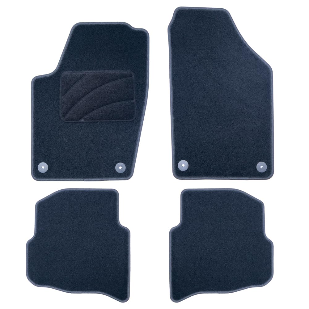 OCCDESIGN Passgenaue Fußmatte, kompatibel mit Volkswagen Polo (2001-2009), 5 Stück, Dunkelgrau von OCC DESIGN