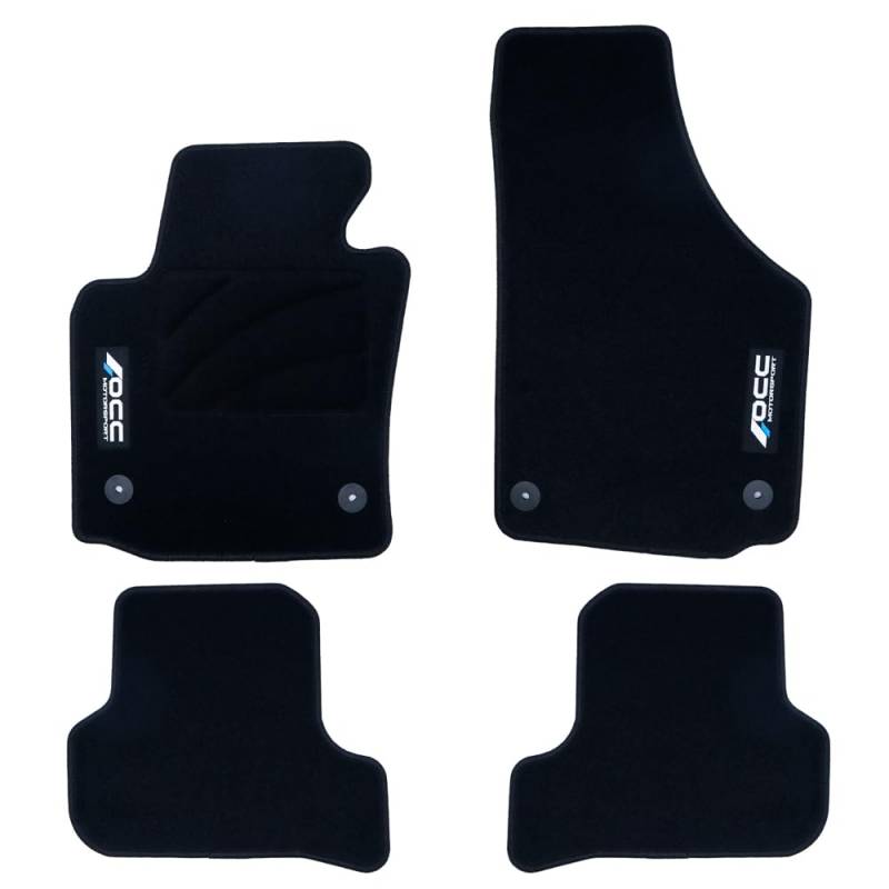 OCC DESIGN - Fußmatten, Sonderanfertigung, passend für Seat Leon MK2 (2005-2012), hochwertiger Teppich, Velours/Polypropylen, Originalverankerung, rutschhemmend, Fersenschale, 5 Stück von OCC DESIGN