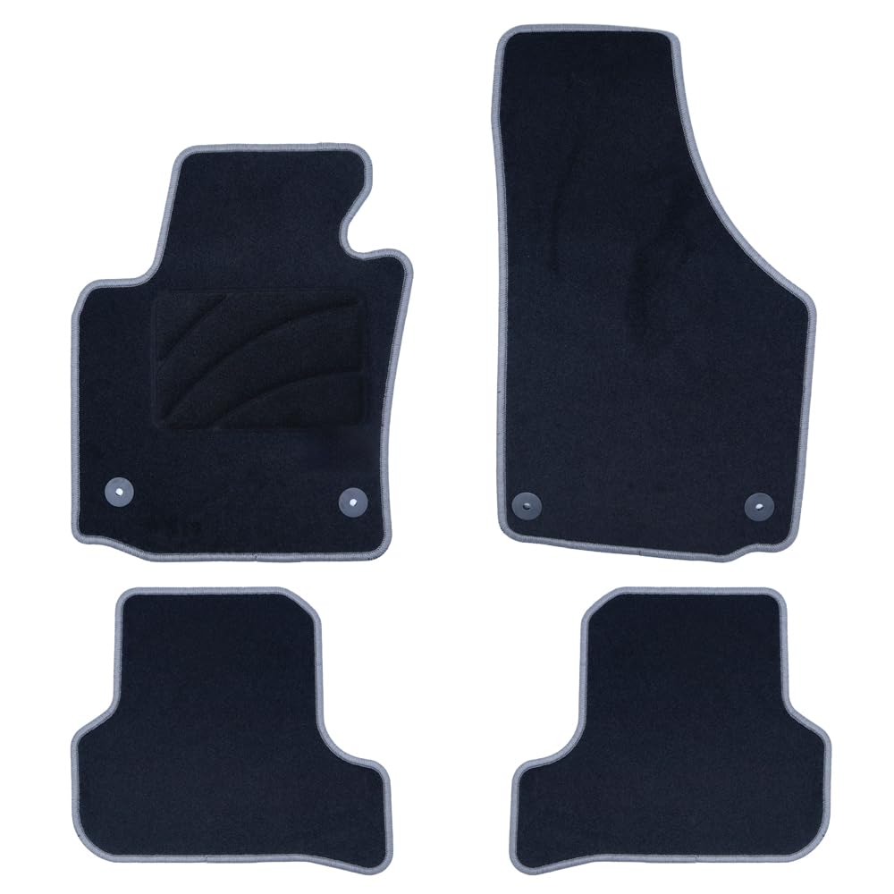 OCC Design - Fußmatten, kompatibel mit Seat Leon MK2 (2005-2012), Velours/Polypropylen, Original Verankerung, rutschfeste Rückenlehne, Fersenkappe, 4 Stück von OCC DESIGN