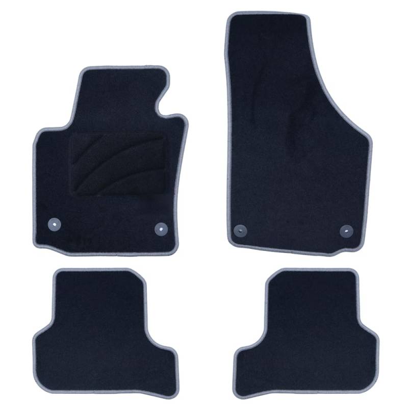 OCC Design - Fußmatten, kompatibel mit Seat Leon MK2 (2005-2012), Velours/Polypropylen, Original Verankerung, rutschfeste Rückenlehne, Fersenkappe, 4 Stück von OCC DESIGN