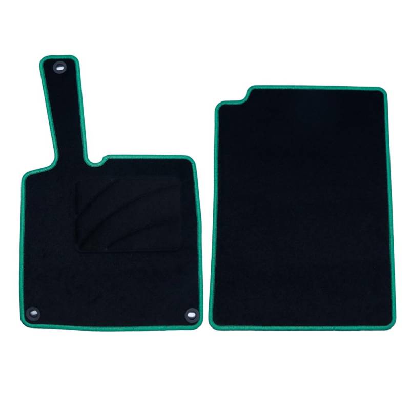 OCCDESIGN Passgenaue Fußmatte, kompatibel mit Smart for Two 451 (2007-2014), 2 Stück, Grün von OCC DESIGN