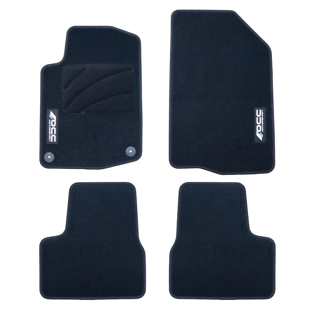 OCC DESIGN - Custom Fußmatten, kompatibel mit Peugeot 208 (2012-2019), hochwertiger Teppich, Velours/Polypropylen, Original Verankerung, rutschfester Rücken, Fersenkappe, 4 Stück von OCC DESIGN