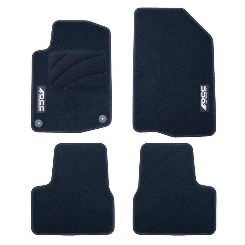 OCC DESIGN - Custom Fußmatten, kompatibel mit Peugeot 208 (2012-2019), hochwertiger Teppich, Velours/Polypropylen, Original Verankerung, rutschfester Rücken, Fersenkappe, 4 Stück von OCC DESIGN