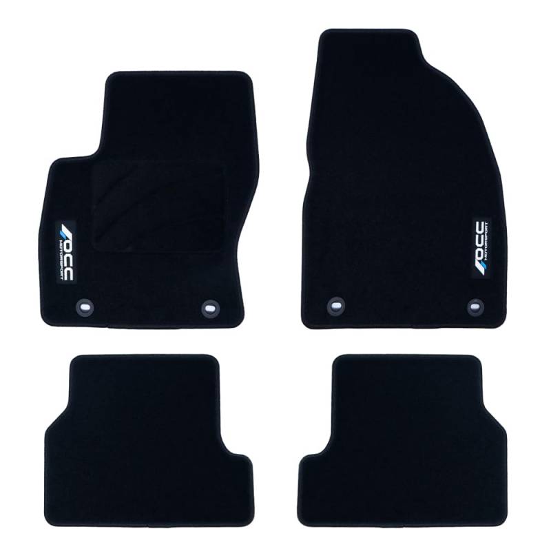 OCC DESIGN - Fußmatten, maßgefertigte Teppiche, kompatibel mit Ford Focus II (2004-2011), hochwertiger Teppich, Velours/Polypropylen, Original Anker, rutschfester Rücken, Fersenkappe, 4 Stück von OCC DESIGN