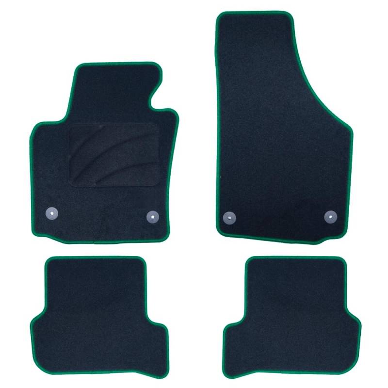 OCC Design Passgenaue Fußmatte Leon MK2 (2005-2012), 5 Stück, grüner Rand von OCC DESIGN