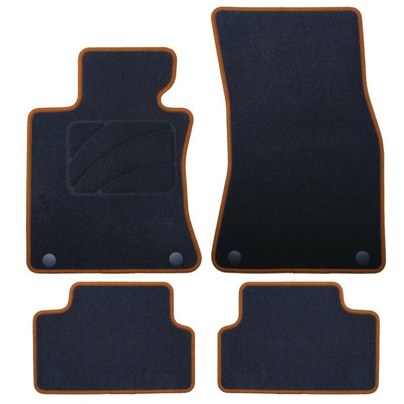 Passgenaue Fußmatte für BMW E64 Serie 6 Cabrio (2003-2011), 5 Stück, gelber Rand von OCCDESIGN