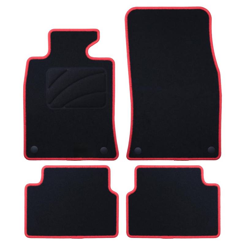 Passgenauer Teppich Mini R55 Clubman (2007-2015), 5 Stück, rote Bordüre von OCCDESIGN