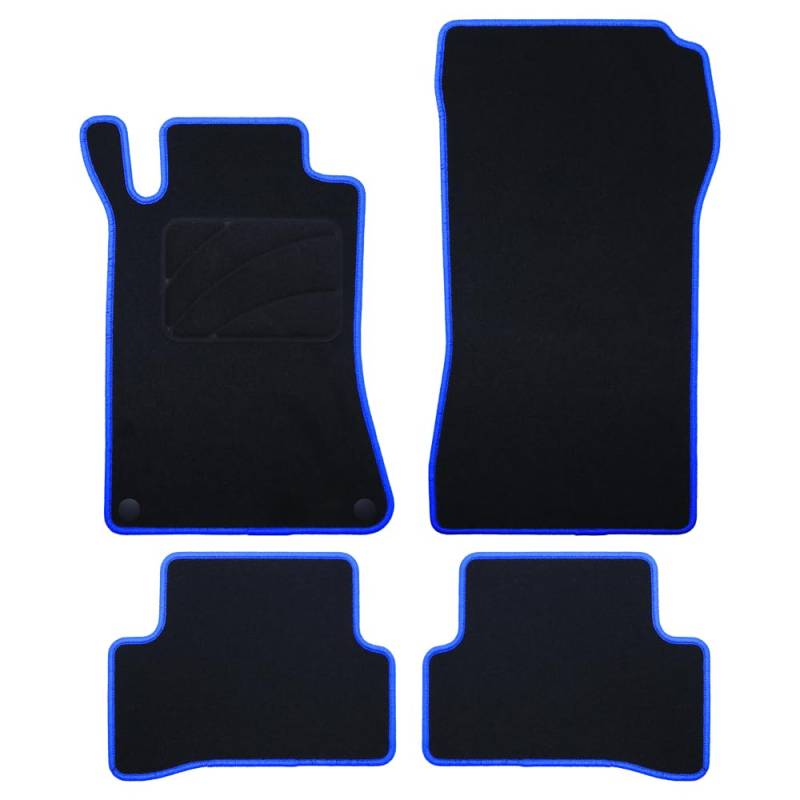 Teppich für Mercedes W203 C-Klasse Sedan-CLC (2000-2007), 5 Stück, Blaue Bordüre von OCCDESIGN