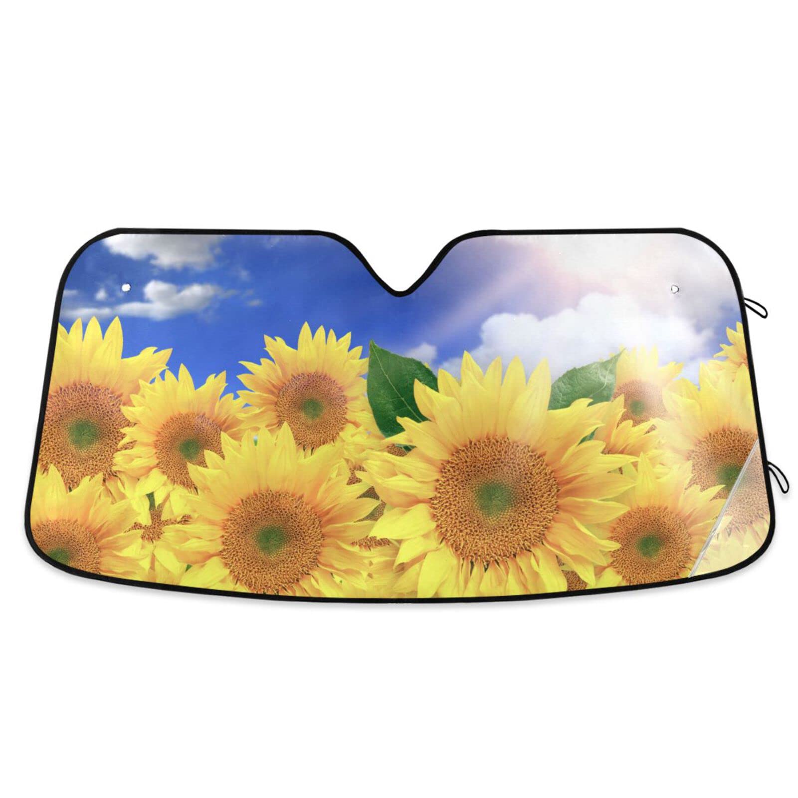 Auto Windschutzscheibe Sonnenschutz Schöne Sonnenblumen Faltbarer Sonnenschutz blockiert UV-Strahlen halten Fahrzeug kühl von ODAWA