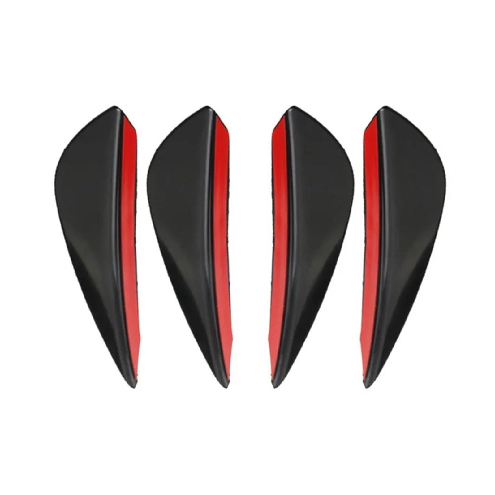 Frontspoiler 4/6 Stücke Auto Tuning Canard Decor Universal Front Stoßstange Lip Dekoration Diffusor Splitter Flossen Körper Spoiler Canards Valence Chin Spoilerlippe(4PCS Black) von ODKBFG