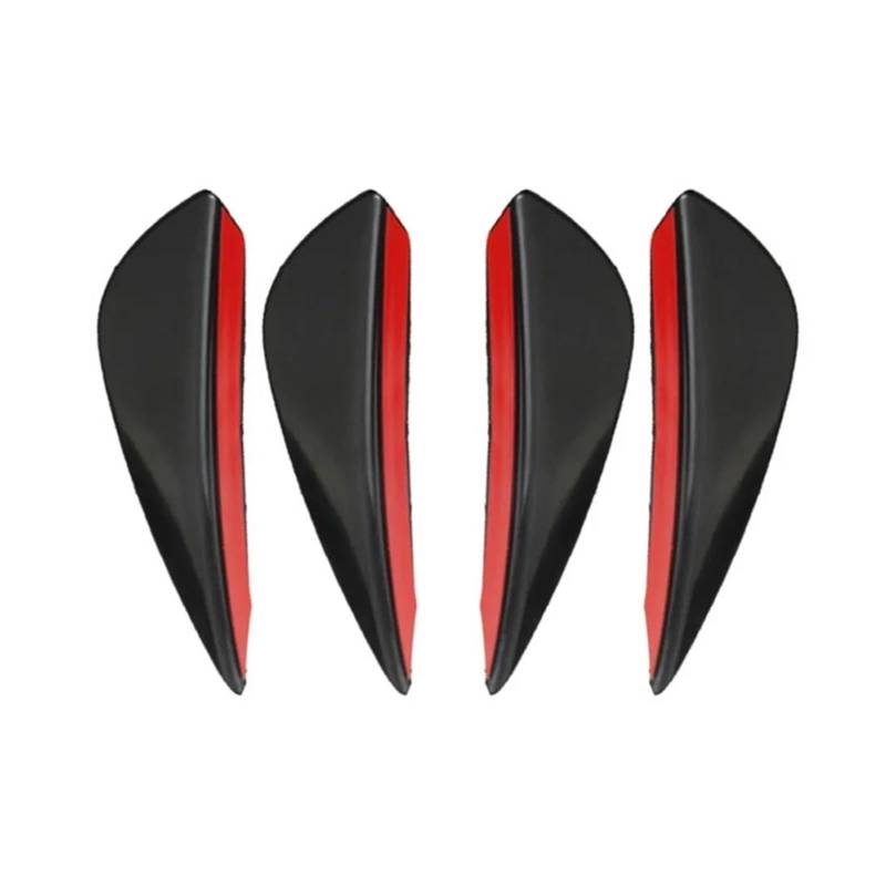 Frontspoiler 4/6 Stücke Auto Tuning Canard Decor Universal Front Stoßstange Lip Dekoration Diffusor Splitter Flossen Körper Spoiler Canards Valence Chin Spoilerlippe(4PCS Black) von ODKBFG