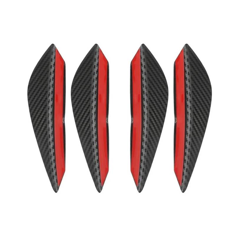 Frontspoiler 4/6 Stücke Auto Tuning Canard Decor Universal Front Stoßstange Lip Dekoration Diffusor Splitter Flossen Körper Spoiler Canards Valence Chin Spoilerlippe(4PCS Carbon Fiber) von ODKBFG