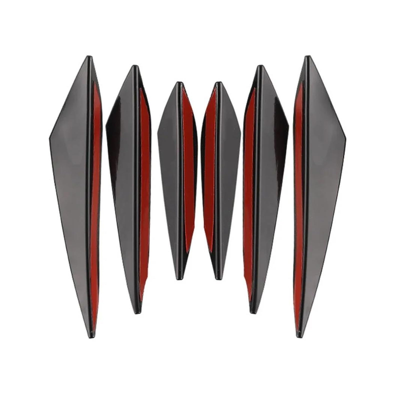 Frontspoiler 4/6 Stücke Auto Tuning Canard Decor Universal Front Stoßstange Lip Dekoration Diffusor Splitter Flossen Körper Spoiler Canards Valence Chin Spoilerlippe(6PCS Black) von ODKBFG
