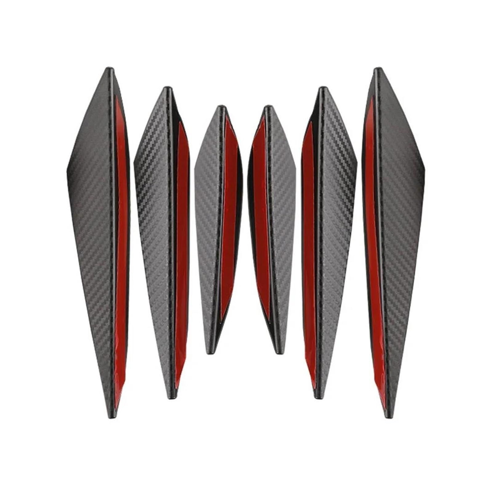 Frontspoiler 4/6 Stücke Auto Tuning Canard Decor Universal Front Stoßstange Lip Dekoration Diffusor Splitter Flossen Körper Spoiler Canards Valence Chin Spoilerlippe(6PCS Carbon Fiber) von ODKBFG