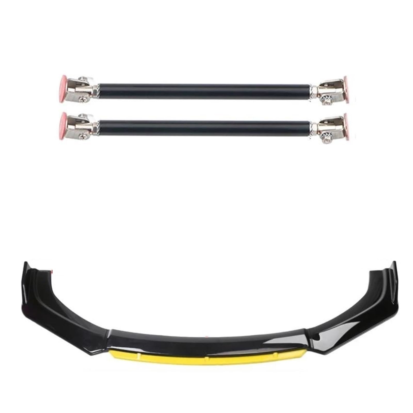 Frontspoiler 4 STÜCKE ABS Kunststoff Kohlefaser Universal Autozubehör Auto Frontstoßstange Lip Body Kit Spoiler Splitter Diffusor Splitter Spoilerlippe(20cm Black 2) von ODKBFG