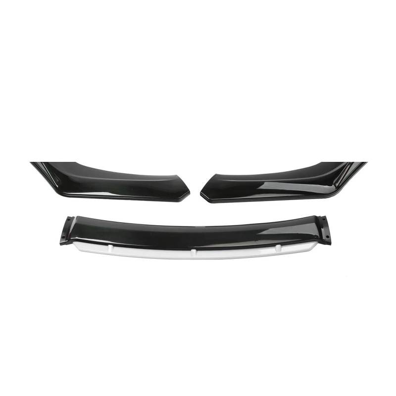 Frontspoiler 4 STÜCKE ABS Kunststoff Kohlefaser Universal Autozubehör Auto Frontstoßstange Lip Body Kit Spoiler Splitter Diffusor Splitter Spoilerlippe(Black and White) von ODKBFG