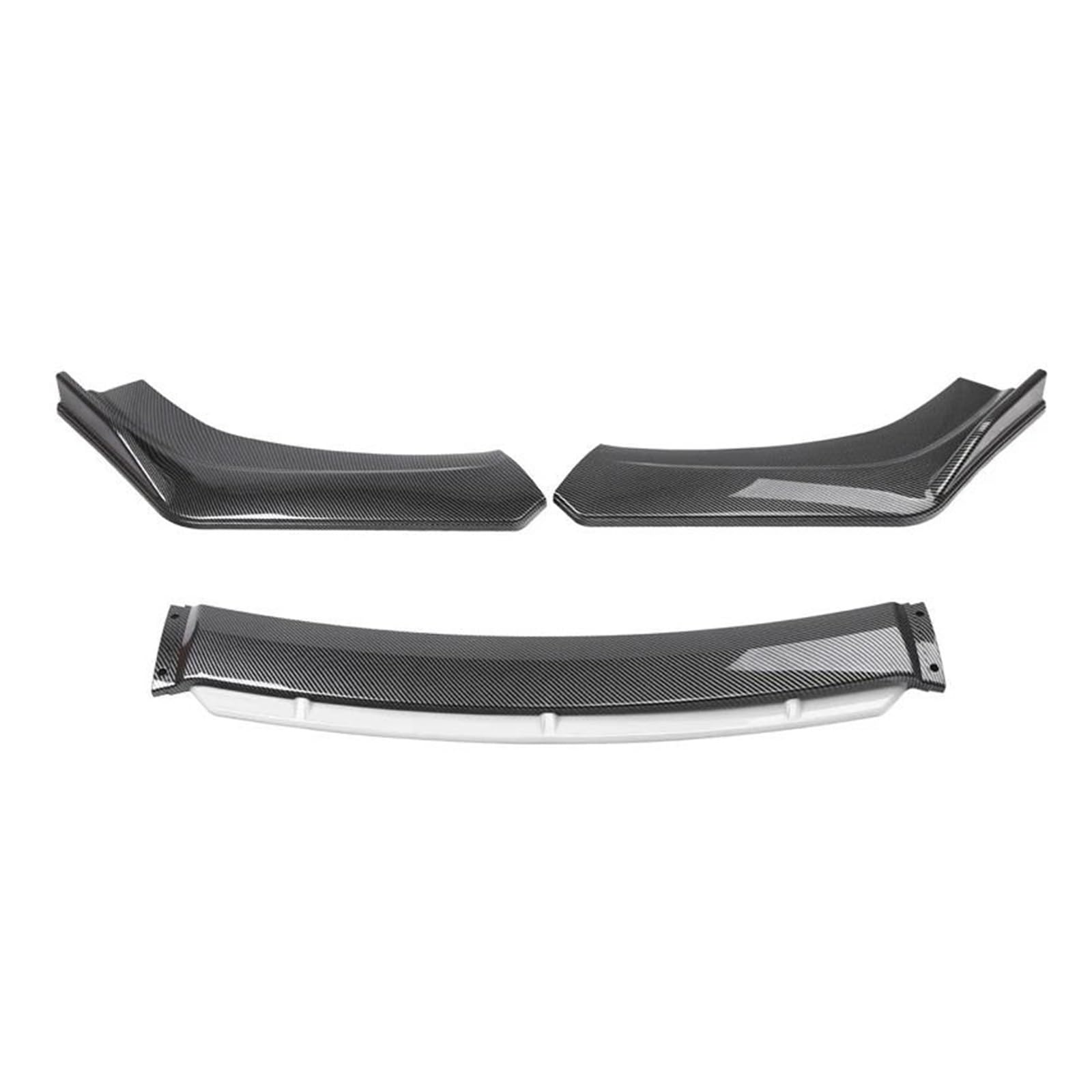 Frontspoiler 4 STÜCKE ABS Kunststoff Kohlefaser Universal Autozubehör Auto Frontstoßstange Lip Body Kit Spoiler Splitter Diffusor Splitter Spoilerlippe(Carbon and White) von ODKBFG