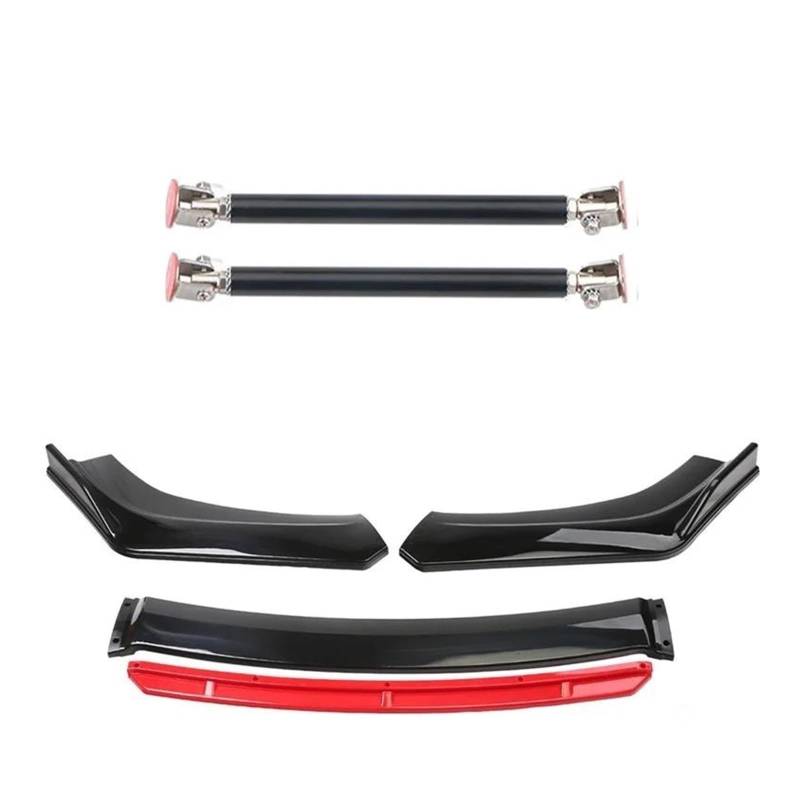 Frontspoiler 4 STÜCKE Universal ABS Kunststoff Kohlefaser Autozubehör Auto Vorderen Stoßfänger Lip Body Kit Spoiler Splitter Diffusor Splitter Spoilerlippe(15cm Black 4) von ODKBFG