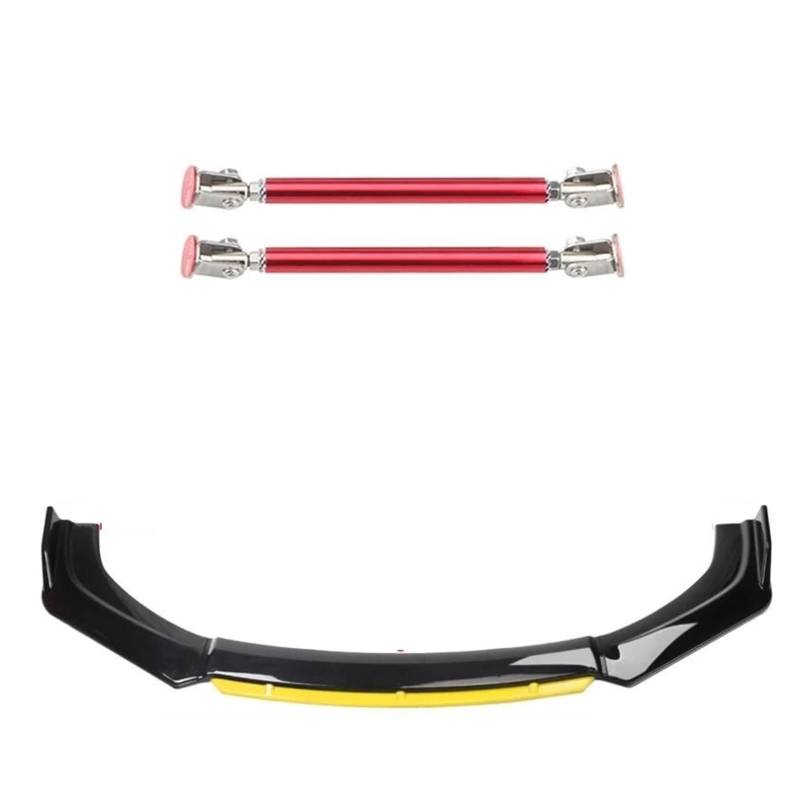 Frontspoiler 4 STÜCKE Universal ABS Kunststoff Kohlefaser Autozubehör Auto Vorderen Stoßfänger Lip Body Kit Spoiler Splitter Diffusor Splitter Spoilerlippe(15cm red 2) von ODKBFG