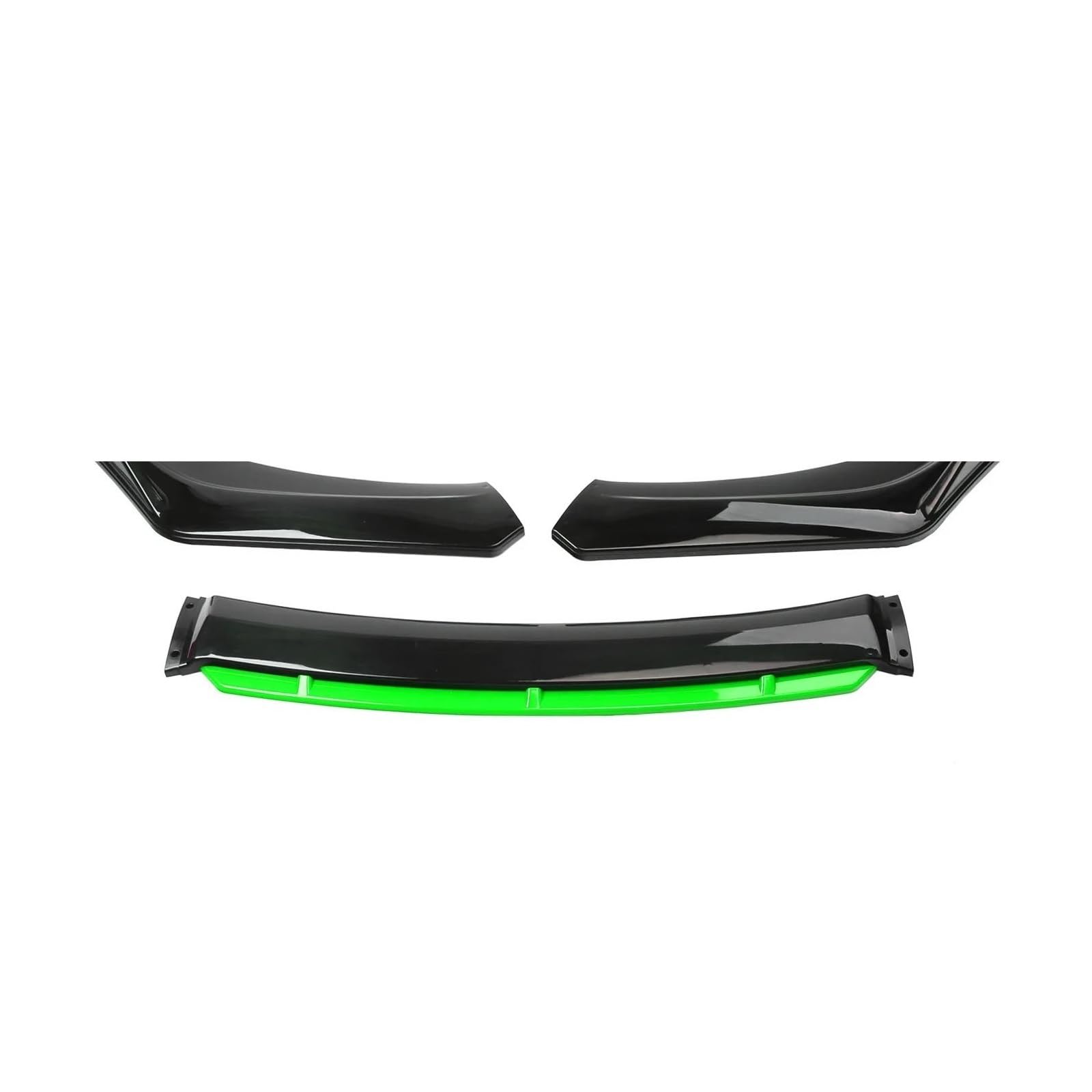 Frontspoiler 4 STÜCKE Universal ABS Kunststoff Kohlefaser Autozubehör Auto Vorderen Stoßfänger Lip Body Kit Spoiler Splitter Diffusor Splitter Spoilerlippe(Black and Green) von ODKBFG