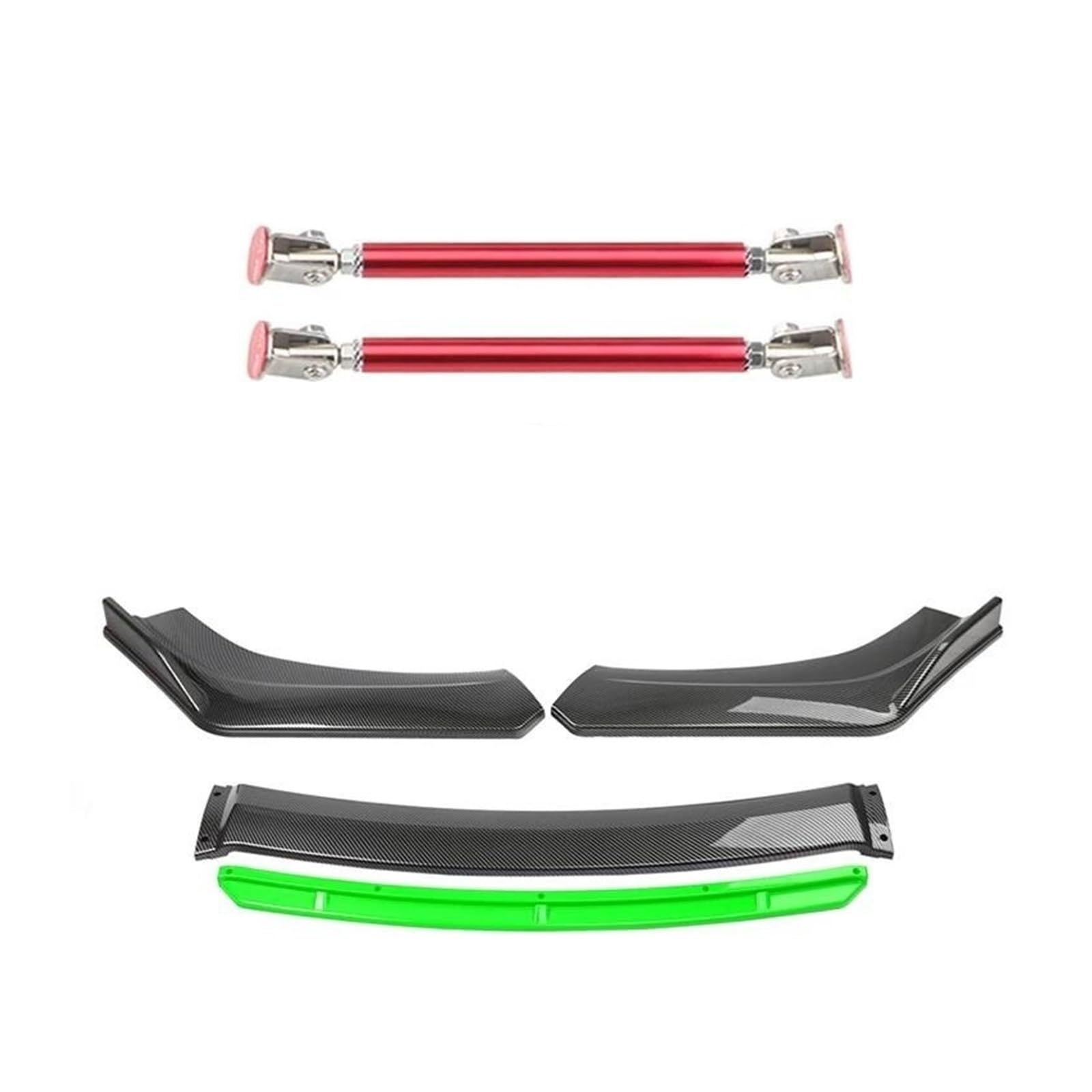 Frontspoiler 4 STÜCKE Universal Auto Frontstoßstange Lip Body Kit Spoiler Splitter Diffusor Weiß Carbon Fiber Splitter ABS Kunststoff Autozubehör Spoilerlippe(15cm red 8) von ODKBFG