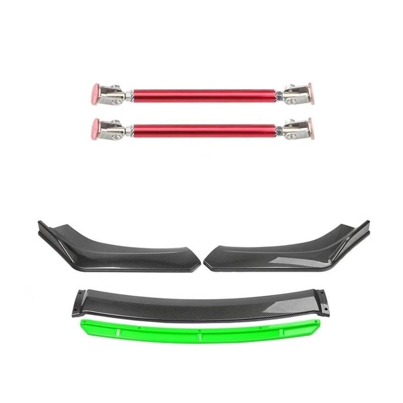 Frontspoiler 4 STÜCKE Universal Auto Frontstoßstange Lip Body Kit Spoiler Splitter Diffusor Weiß Carbon Fiber Splitter ABS Kunststoff Autozubehör Spoilerlippe(15cm red 8) von ODKBFG