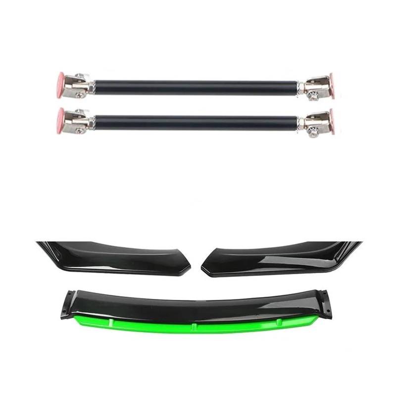Frontspoiler 4 STÜCKE Universal Auto Frontstoßstange Lip Body Kit Spoiler Splitter Diffusor Weiß Carbon Fiber Splitter ABS Kunststoff Autozubehör Spoilerlippe(20cm Black 3) von ODKBFG