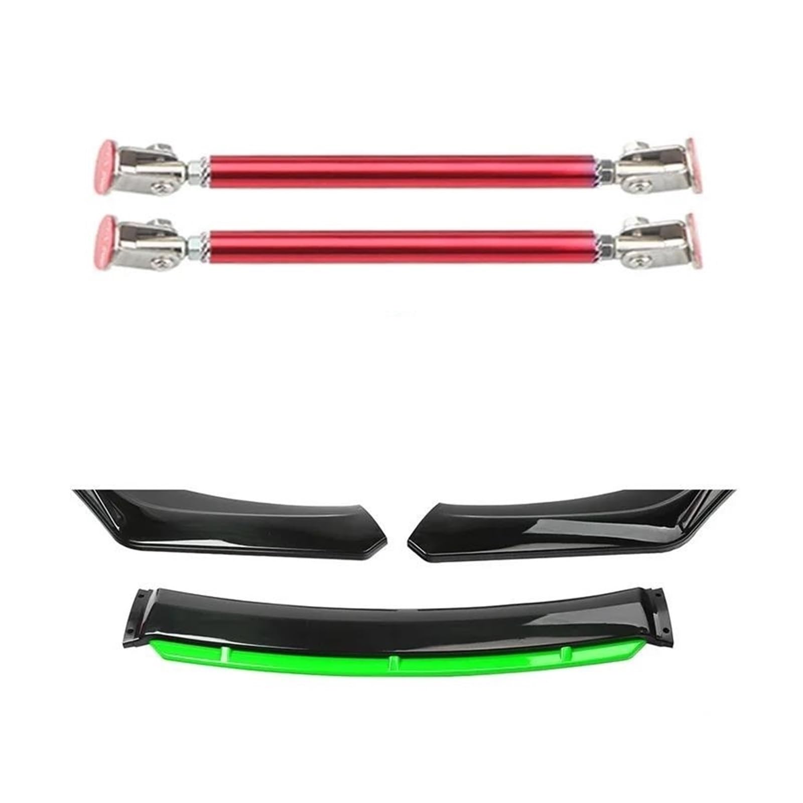 Frontspoiler 4 STÜCKE Universal Auto Frontstoßstange Lip Body Kit Spoiler Splitter Diffusor Weiß Carbon Fiber Splitter ABS Kunststoff Autozubehör Spoilerlippe(20cm red 3) von ODKBFG