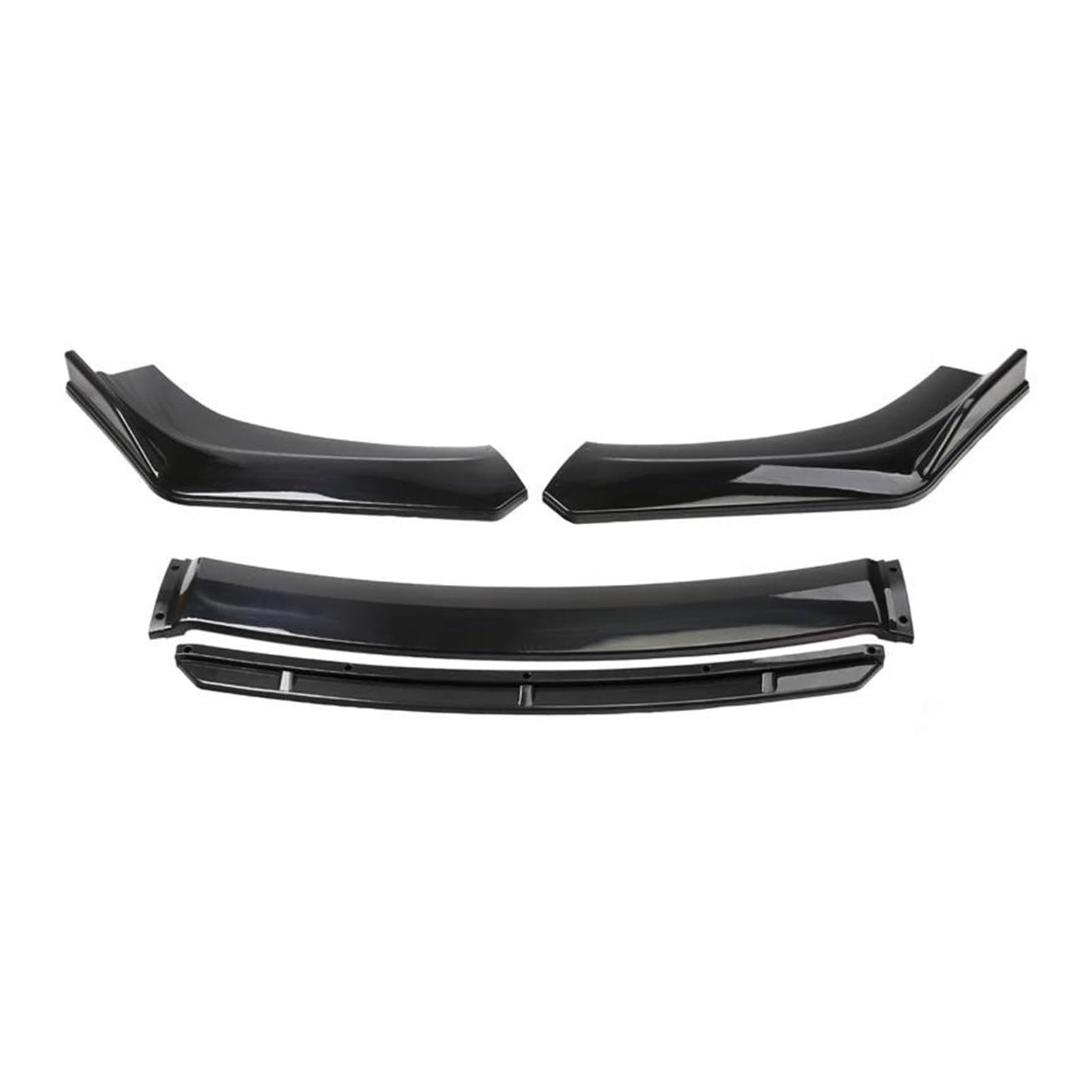 Frontspoiler 4 STÜCKE Universal Auto Frontstoßstange Lip Body Kit Spoiler Splitter Diffusor Weiß Carbon Fiber Splitter ABS Kunststoff Autozubehör Spoilerlippe(Black and Black) von ODKBFG
