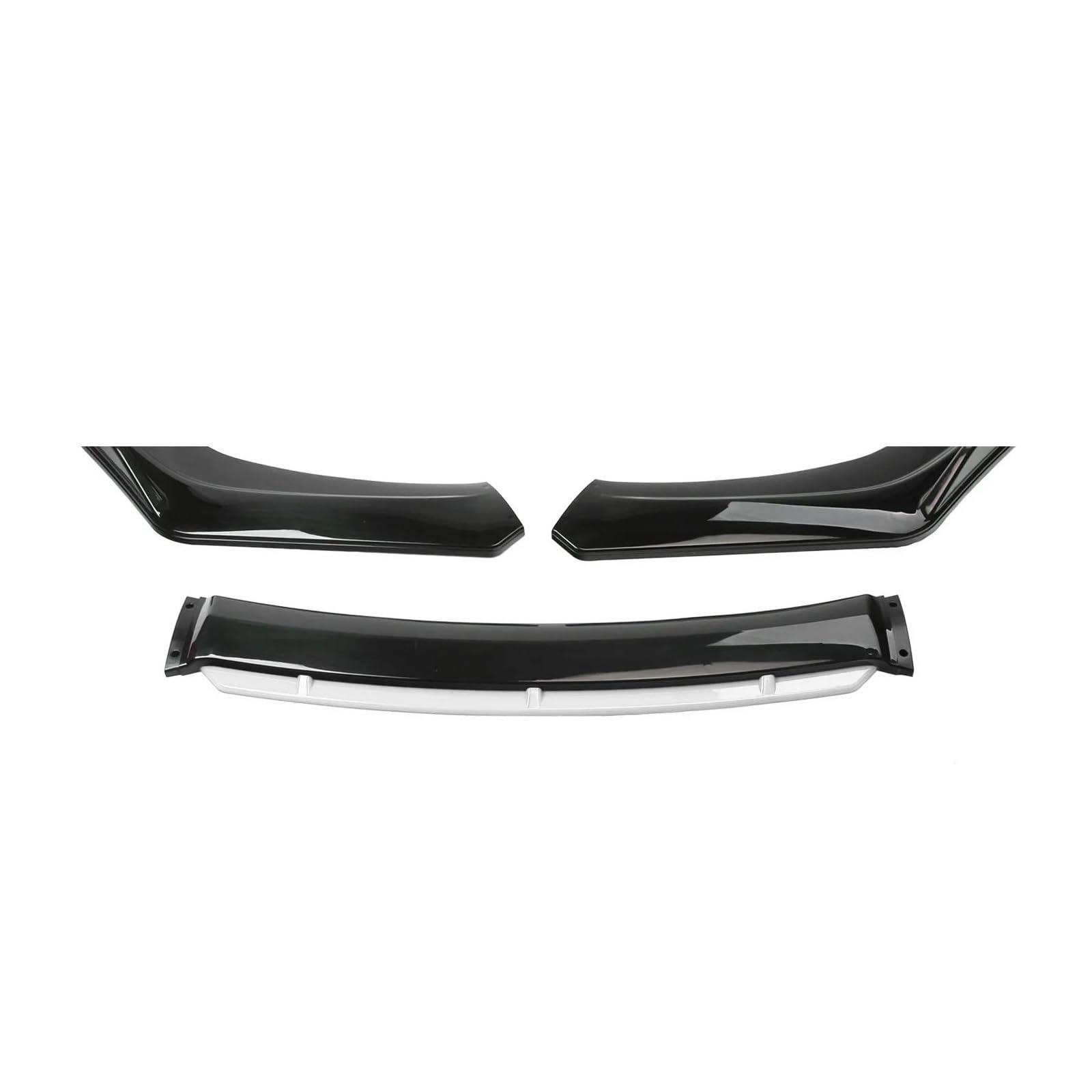 Frontspoiler 4 STÜCKE Universal Auto Frontstoßstange Lip Body Kit Spoiler Splitter Diffusor Weiß Carbon Fiber Splitter ABS Kunststoff Autozubehör Spoilerlippe(Black and White) von ODKBFG