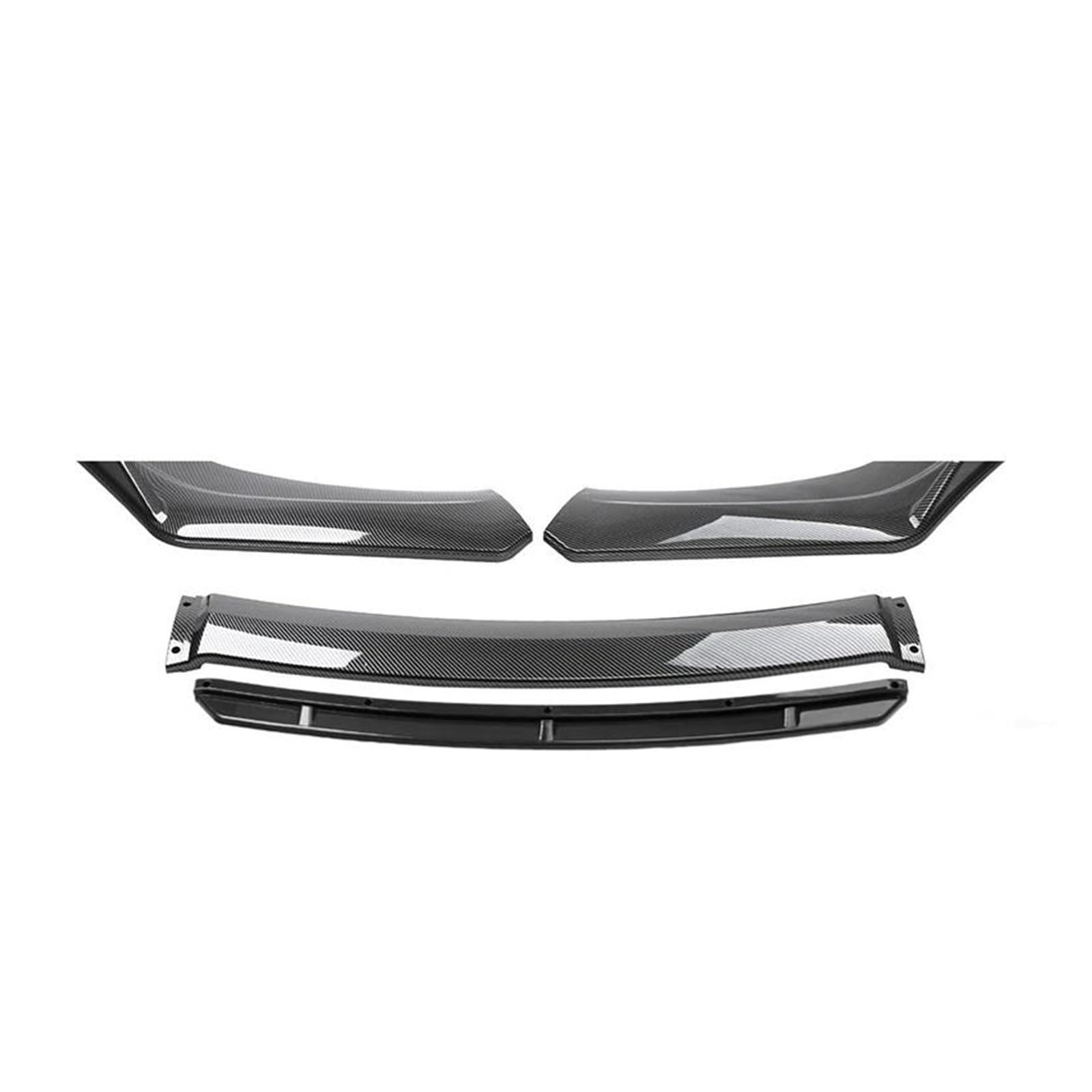 Frontspoiler 4 STÜCKE Universal Auto Frontstoßstange Lip Body Kit Spoiler Splitter Diffusor Weiß Carbon Fiber Splitter ABS Kunststoff Autozubehör Spoilerlippe(Carbon and Black) von ODKBFG