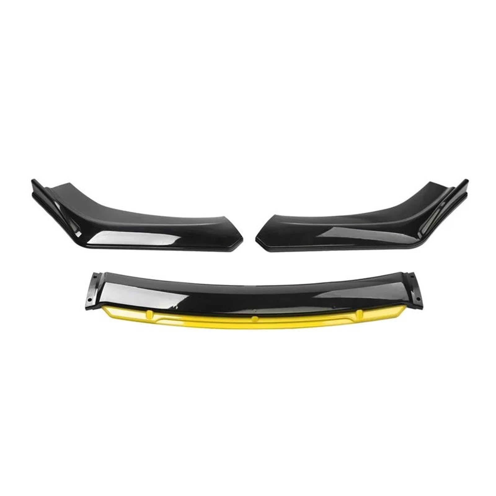 Frontspoiler 4 STÜCKE Universal Auto Frontstoßstange Lip Body Kit Vorne Unten Kinn Stoßstange Abdeckung Lippe Frontspoiler Spoiler Canard Splitter Diffusor Spoilerlippe(Black with Yellow) von ODKBFG