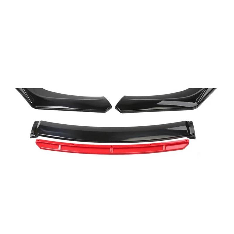 Frontspoiler 4 STÜCKE Universal Auto Frontstoßstange Lip Body Kit Vorne Unten Kinn Stoßstange Abdeckung Lippe Frontspoiler Spoiler Canard Splitter Diffusor Spoilerlippe(Black with red) von ODKBFG