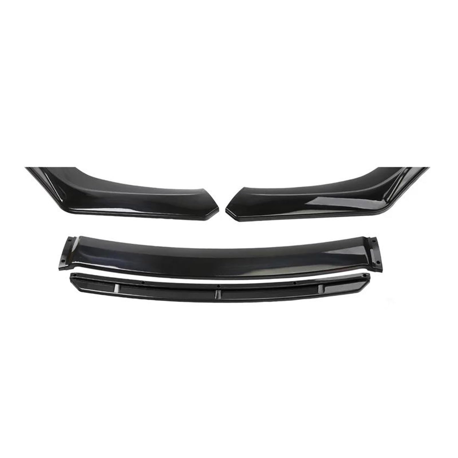Frontspoiler 4 STÜCKE Universal Auto Frontstoßstange Lip Body Kit Vorne Unten Kinn Stoßstange Abdeckung Lippe Frontspoiler Spoiler Canard Splitter Diffusor Spoilerlippe(Schwarz) von ODKBFG