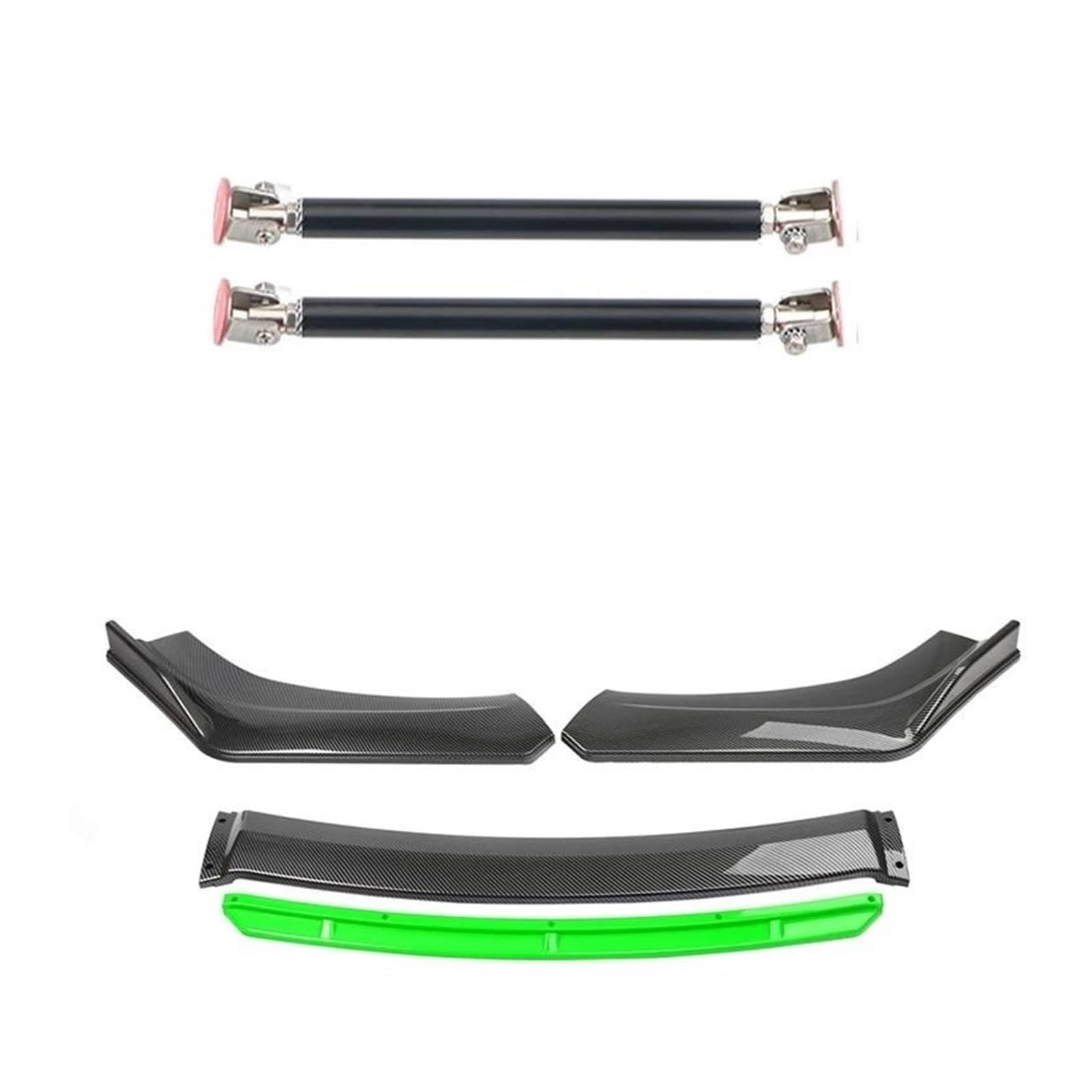 Frontspoiler 4 STÜCKE Universal Autozubehör Auto Frontstoßstange Lip Body Kit Spoiler Splitter Diffusor Splitter ABS Kunststoff Kohlefaser Spoilerlippe(15cm Black 7) von ODKBFG