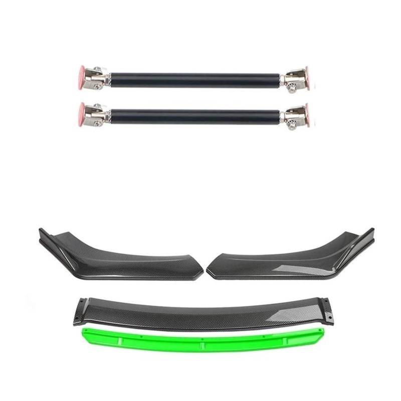Frontspoiler 4 STÜCKE Universal Autozubehör Auto Frontstoßstange Lip Body Kit Spoiler Splitter Diffusor Splitter ABS Kunststoff Kohlefaser Spoilerlippe(15cm Black 7) von ODKBFG