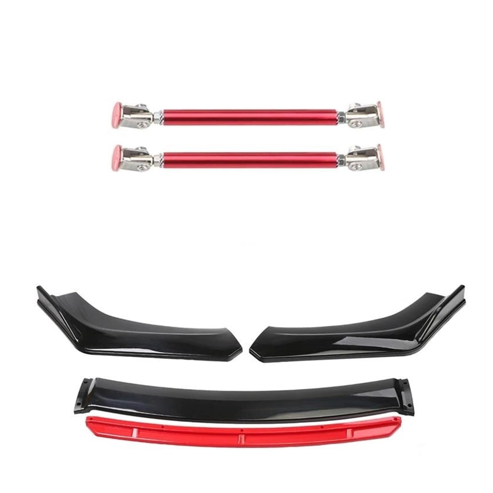 Frontspoiler 4 STÜCKE Universal Autozubehör Auto Frontstoßstange Lip Body Kit Spoiler Splitter Diffusor Splitter ABS Kunststoff Kohlefaser Spoilerlippe(15cm red 1) von ODKBFG