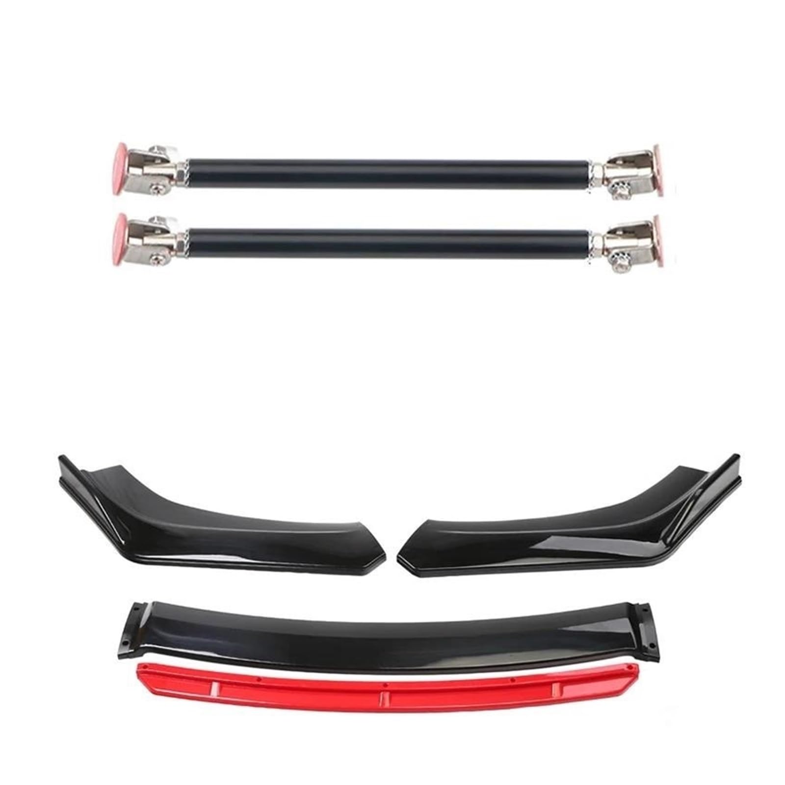 Frontspoiler 4 STÜCKE Universal Autozubehör Auto Frontstoßstange Lip Body Kit Spoiler Splitter Diffusor Splitter ABS Kunststoff Kohlefaser Spoilerlippe(20cm Black 1) von ODKBFG