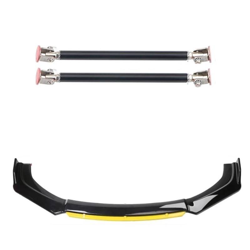 Frontspoiler 4 STÜCKE Universal Autozubehör Auto Frontstoßstange Lip Body Kit Spoiler Splitter Diffusor Splitter ABS Kunststoff Kohlefaser Spoilerlippe(20cm Black 2) von ODKBFG