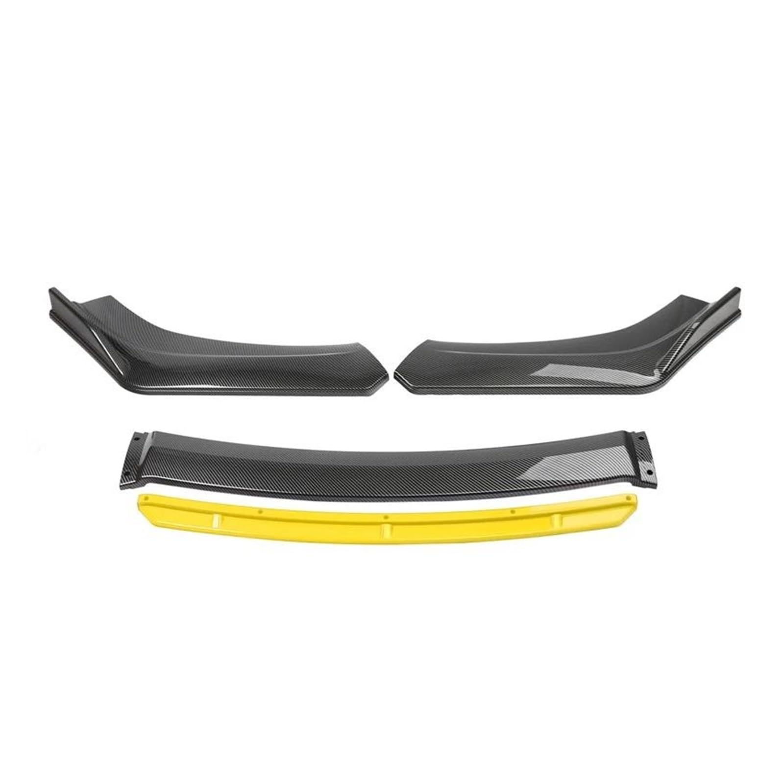 Frontspoiler 4 STÜCKE Universal Autozubehör Auto Frontstoßstange Lip Body Kit Spoiler Splitter Diffusor Splitter ABS Kunststoff Kohlefaser Spoilerlippe(Carbon and Yellow) von ODKBFG