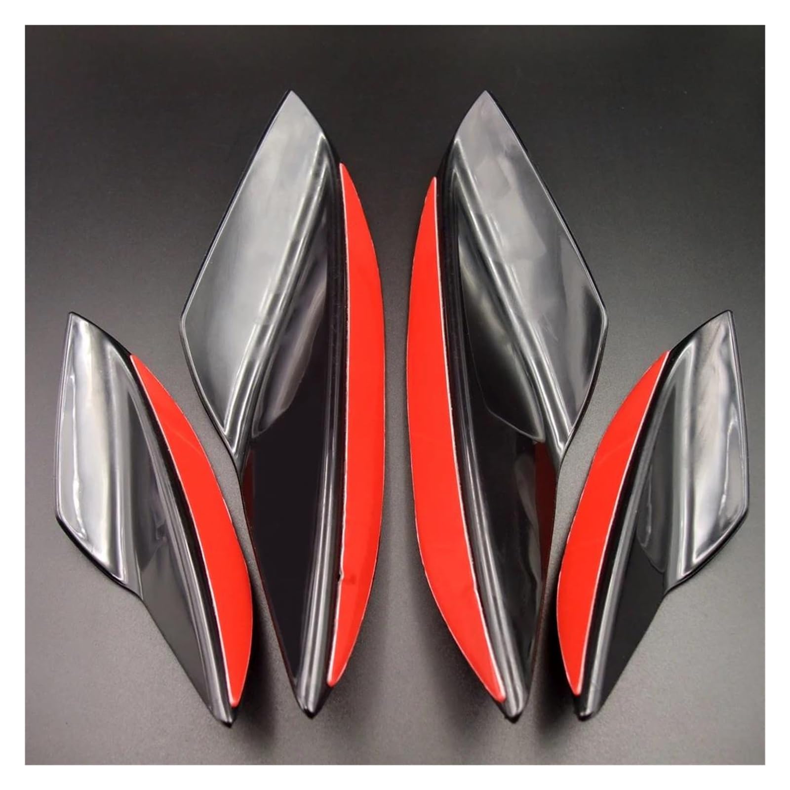Frontspoiler 4 Stücke Universal Glänzend Schwarz Auto Vorderen Stoßfänger Lip Gummi Flossen Styling Spoiler Splitter Canards Valence Aufkleber Dekorative Kit Spoilerlippe Frontspoiler 4 Stücke Universal Glänzend Schwarz Auto Vorderen Stoßfänger Lip Gummi Flossen Styling Spoiler Splitter Canards Valence Aufkleber Dekorative Kit Spoilerlippe von ODKBFG
