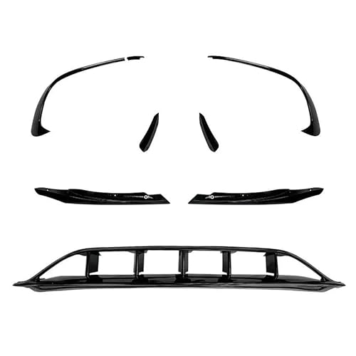 Frontspoiler 9-teiliges Frontspoiler-Spoiler-Splitter-Canards-Entlüftungsöffnungen Schwarz Glänzend Für Benz W176 A200 A250 A45 Für AMG Fließheck Sport 2016–2018 Spoilerlippe(5) von ODKBFG