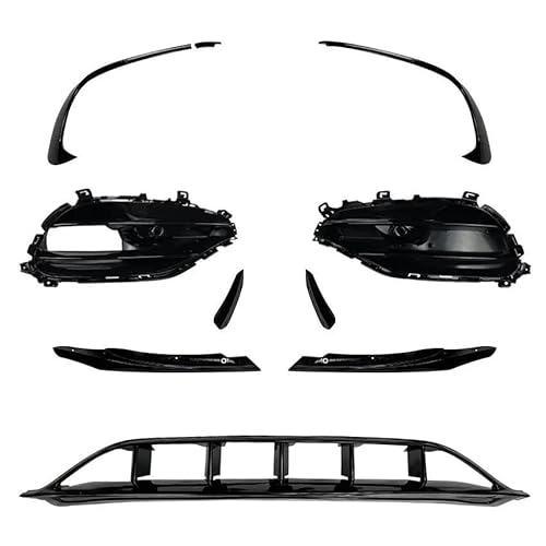Frontspoiler 9-teiliges Frontspoiler-Spoiler-Splitter-Canards-Entlüftungsöffnungen Schwarz Glänzend Für Benz W176 A200 A250 A45 Für AMG Fließheck Sport 2016–2018 Spoilerlippe(6) von ODKBFG