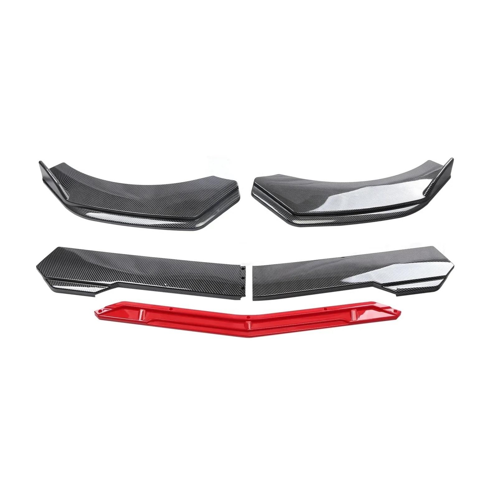 Frontspoiler Auto Frontstoßstange Kinnlippe Spoiler Body Kits Splitter Rock Diffusor Schutzabdeckungen Für Mazda Für CX-5 Für CX-3 Für CX-9 Spoilerlippe(Carbon Fiber and Red) von ODKBFG
