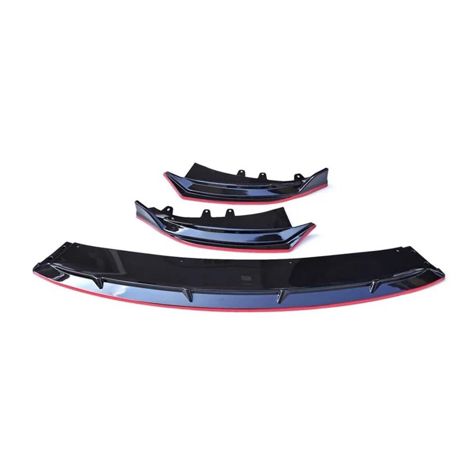 Frontspoiler Frontschürze Lippe Schwarz Röcke Zubehör Für BYD Für Seal EV Air Splitter Auto Körper Kit Spoiler 2022 2023 2024 Spoilerlippe(Glossy Black-Red) von ODKBFG