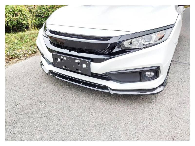 Frontspoiler Für Civic Für Limousine 2019 20 2021 Front Stoßstange Splitter Lip Diffusor Spoiler Carbon Oberfläche Rock Körper Kit Spoilerlippe(Carbon Surface) von ODKBFG